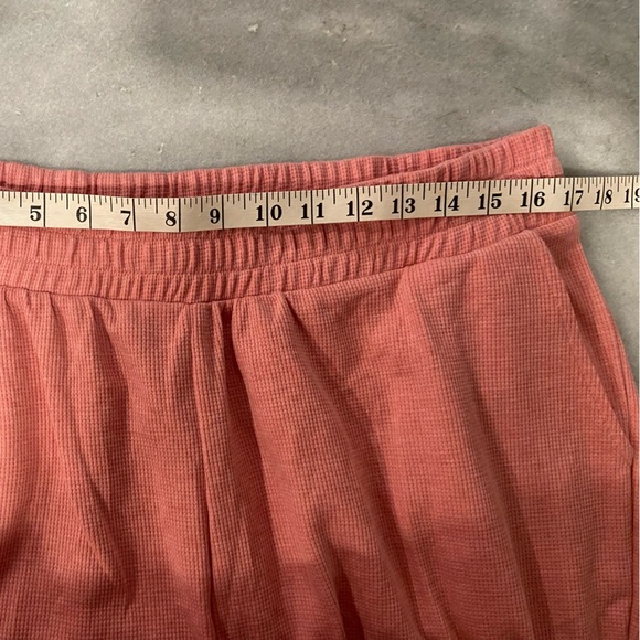 NWOT Old Navy Size L Pink Waffle Knit Elastic Waist Joggers Soft Lounge Pants - Picture 6 of 9